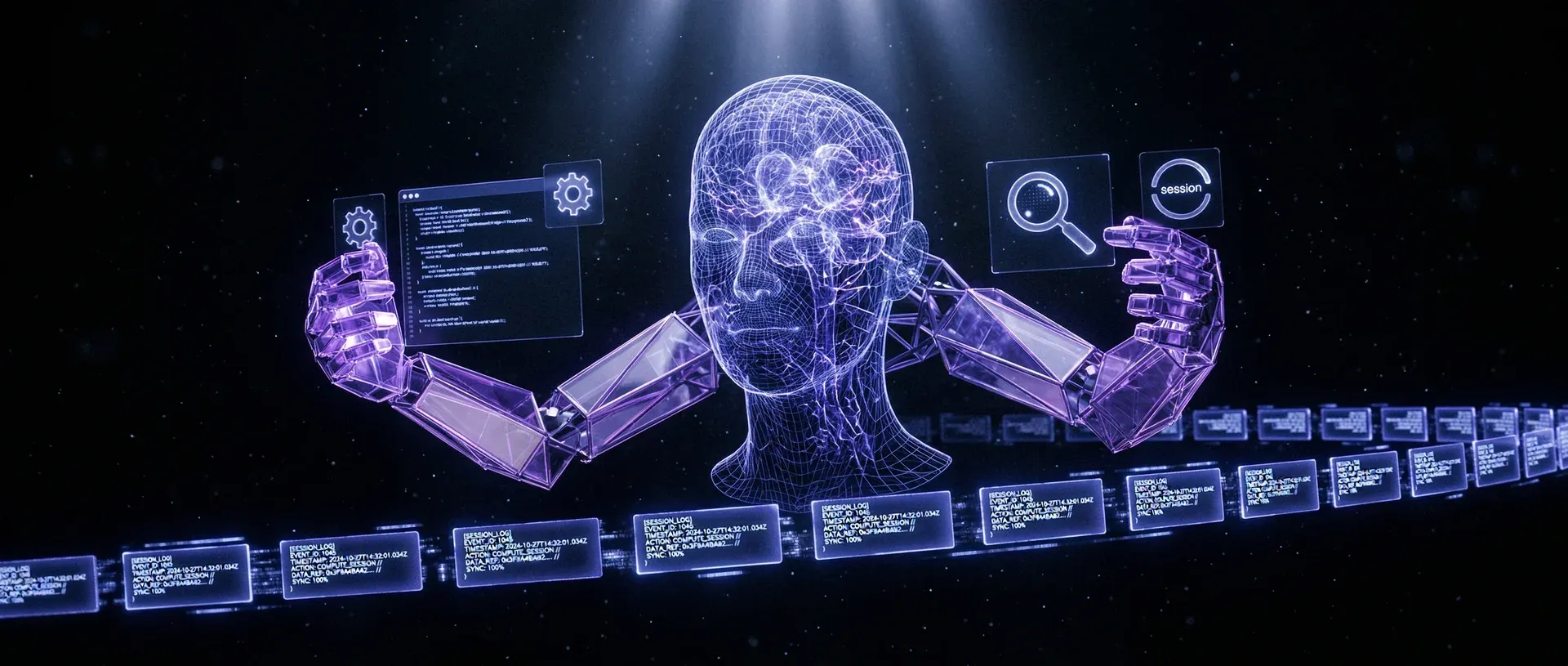 Claude Platform console showing brain, hands, and session components of a managed agent